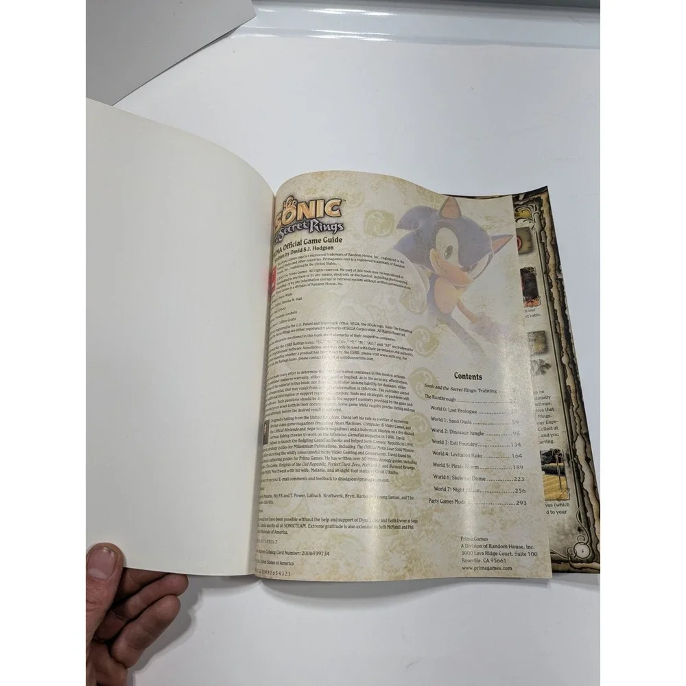 Sonic and‎ the Secret Rings Prima Official Strategy Guide Sega Wii Rare Clean